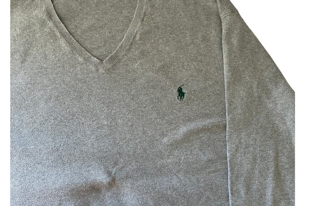 Polo Ralph Lauren gray knit sweater  size XXL TTG with a Pima Cotton label